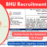 BHU Assistant Professor Recruitment 2024 PDF: Online Form for 143 Vacancies, Notification, Eligibility Criteria and How to Apply