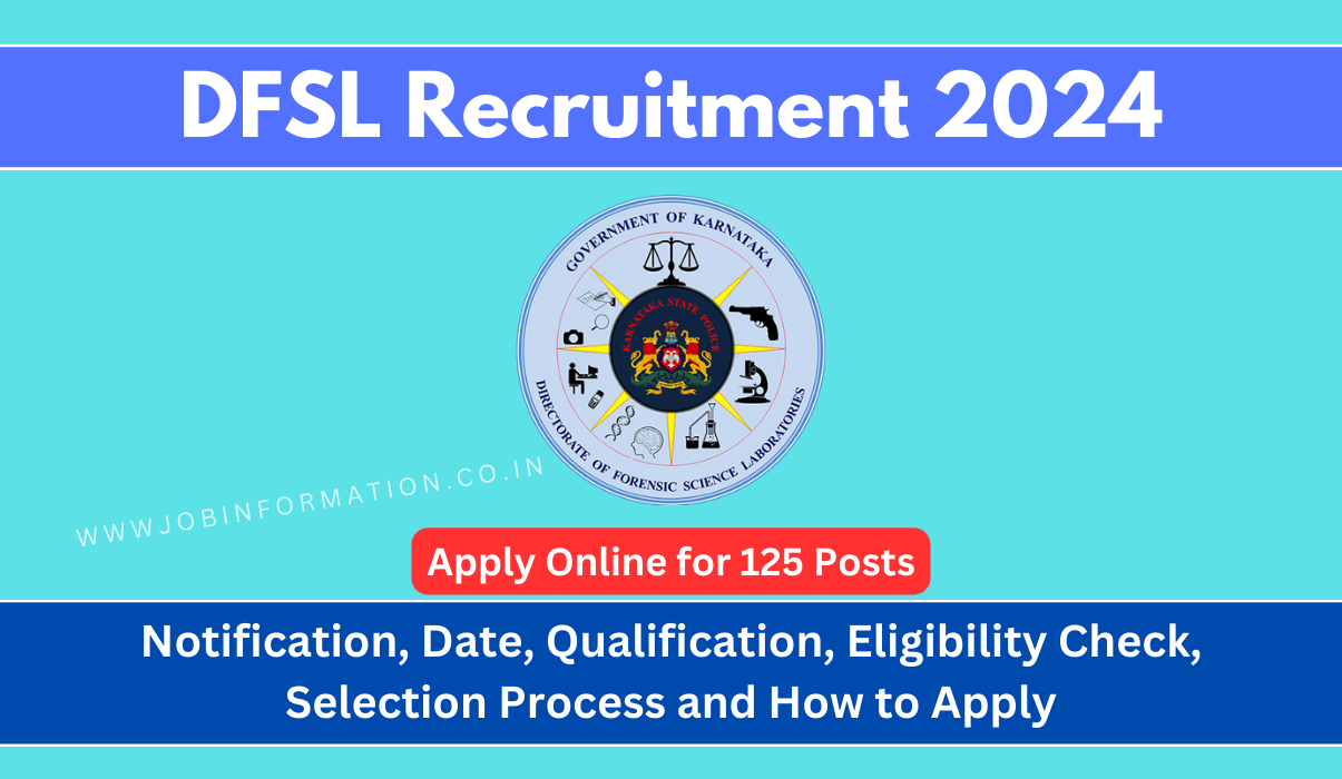 DFSL Recruitment 2024 Out: Online Form for 125 Post, Age, Date, Qualification, Eligibility Check, Selection Process and How to Apply