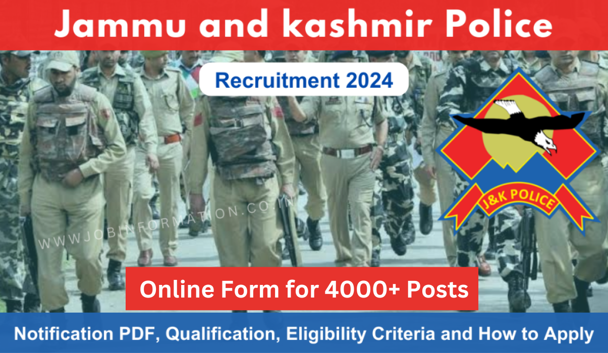 JK Police Recruitment 2024 PDF: Online Form for Constable 4002 Posts, Qualification, Eligibility Criteria and How to Apply