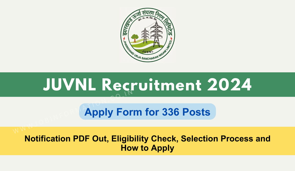 JUVNL Recruitment 2024 PDF: Apply Form for Various Posts, Notification PDF, Eligibility, Vacancy, Apply Last Date