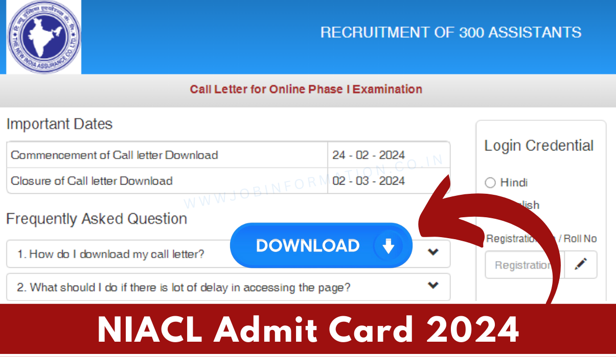 Niacl Admit Card 2024 Out For Prelims Written Exam And Hall Ticket