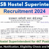 RSMSSB Hostel Superintendent Recruitment 2024: Notification Out for 447 Vacancies, Apply Online Form at @sso.rajasthan.gov.in