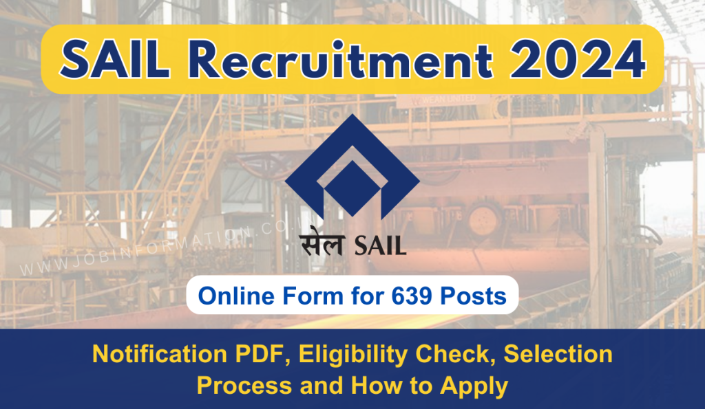 SAIL Recruitment 2024 Out, Online Form for Apprentice Posts, Age, Date, Qualification, Eligibility Check and How to Apply
