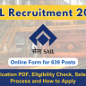SAIL Recruitment 2024 Out, Online Form for Apprentice Posts, Age, Date, Qualification, Eligibility Check and How to Apply