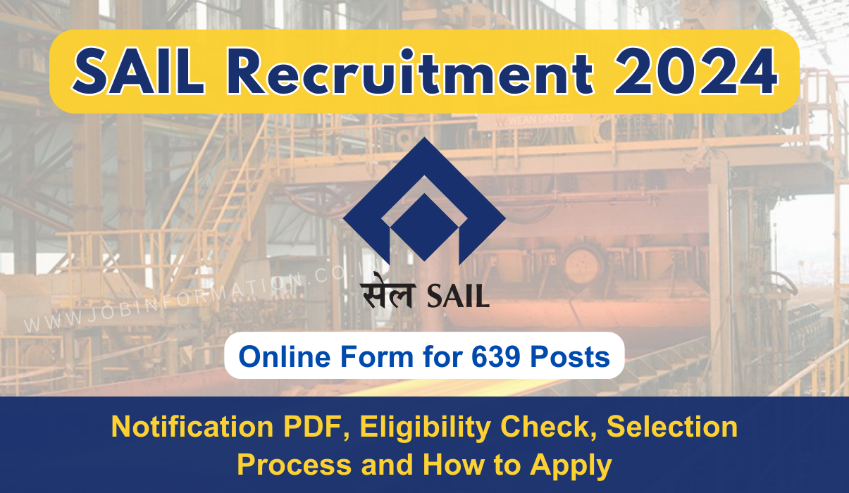 SAIL Recruitment 2024 Out, Online Form for Apprentice Posts, Age, Date, Qualification, Eligibility Check and How to Apply