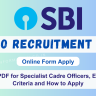 SBI SO Recruitment 2024 Notice: Apply Online Form for Specialist Cadre Officers, Eligibility Criteria and How to Apply