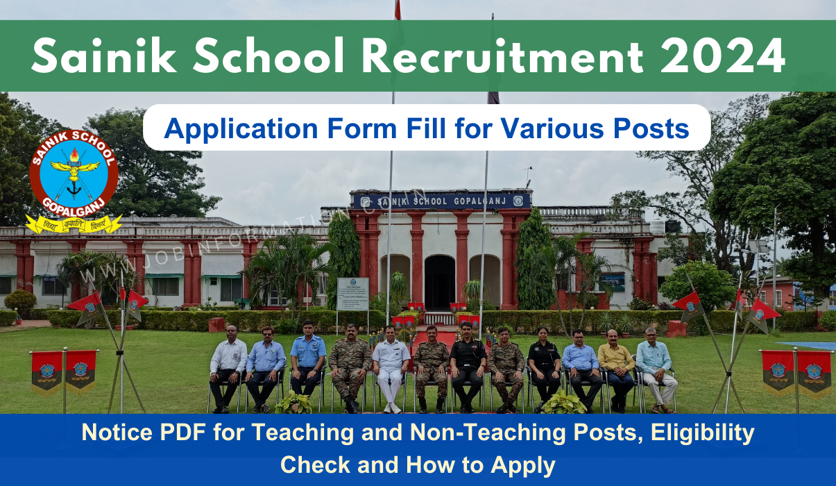 Sainik School Recruitment 2024 Out: Application Form for Teaching and Non-Teaching Posts, Eligibility Check and How to Apply