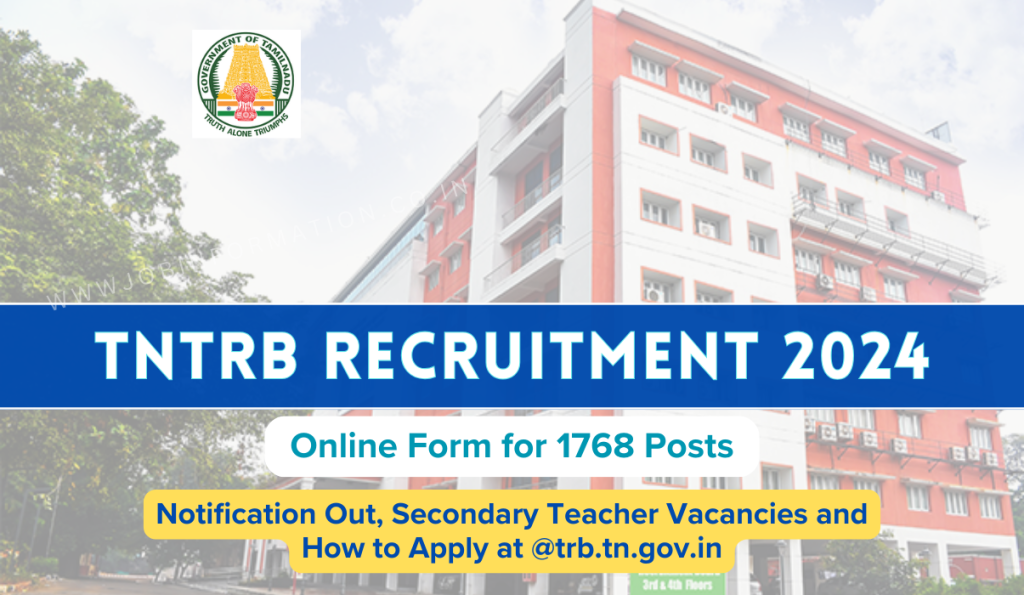 TN TRB Recruitment 2024 Out: Form Fill for 1768 Secondary Teacher Vacancies, Apply Online and How to Apply at @trb.tn.gov.in