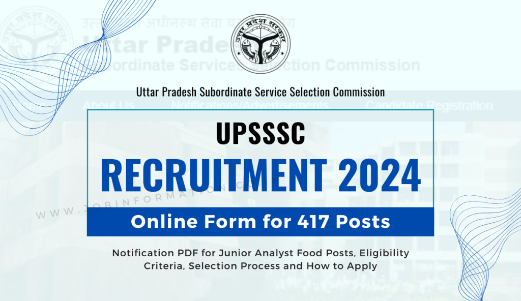 UPSSSC Junior Analyst Food Recruitment 2024: Apply Online for 417 Posts, Eligibility Criteria, Selection Process and How to Apply