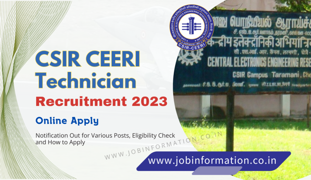CSIR CEERI Technician Recruitment 2024 PDF: Online Apply, Notification Out for Various Posts, Eligibility Check and How to Apply
