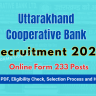 Uttarakhand Cooperative Bank Recruitment 2024 OUT, Online Form for 233 Vacancies, Eligibility Check, Selection Process and How to Apply