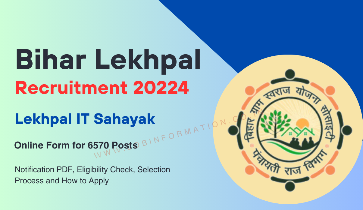 Bihar Lekhpal Recruitment 2024 OUT: Online Form for 6,570 Posts, Accountant Cum IT Assistant and Selection Process