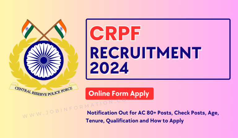 CRPF Recruitment 2024: Notification Out For 80+ Posts, Check Posts, Age ...