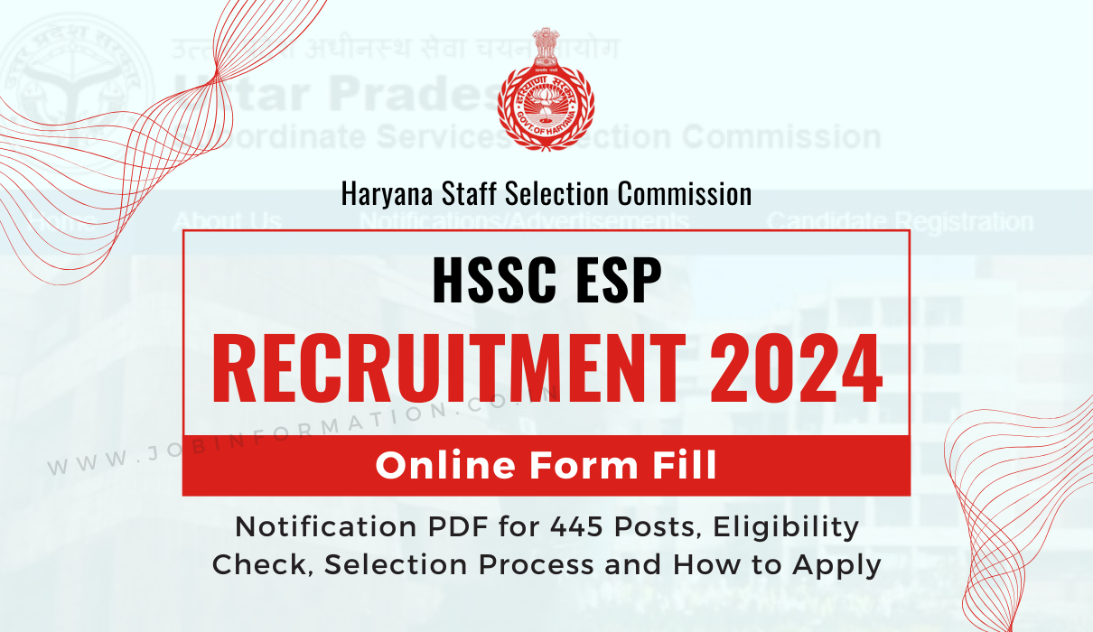 HSSC ESP Recruitment 2024 OUT: Online Form for Various Posts, Eligibility Check, Selection Process and How to Apply