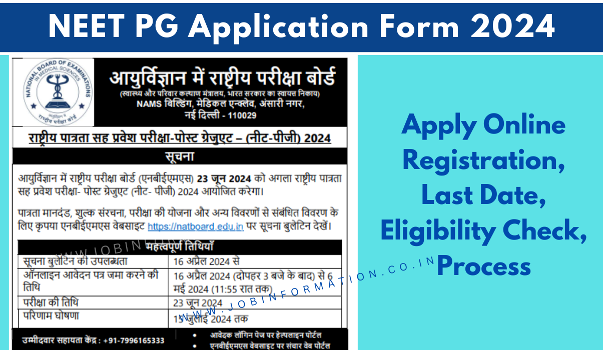NEET PG Application Form 2024 OUT: Apply Online Registration, Last Date, Eligibility Check, Process