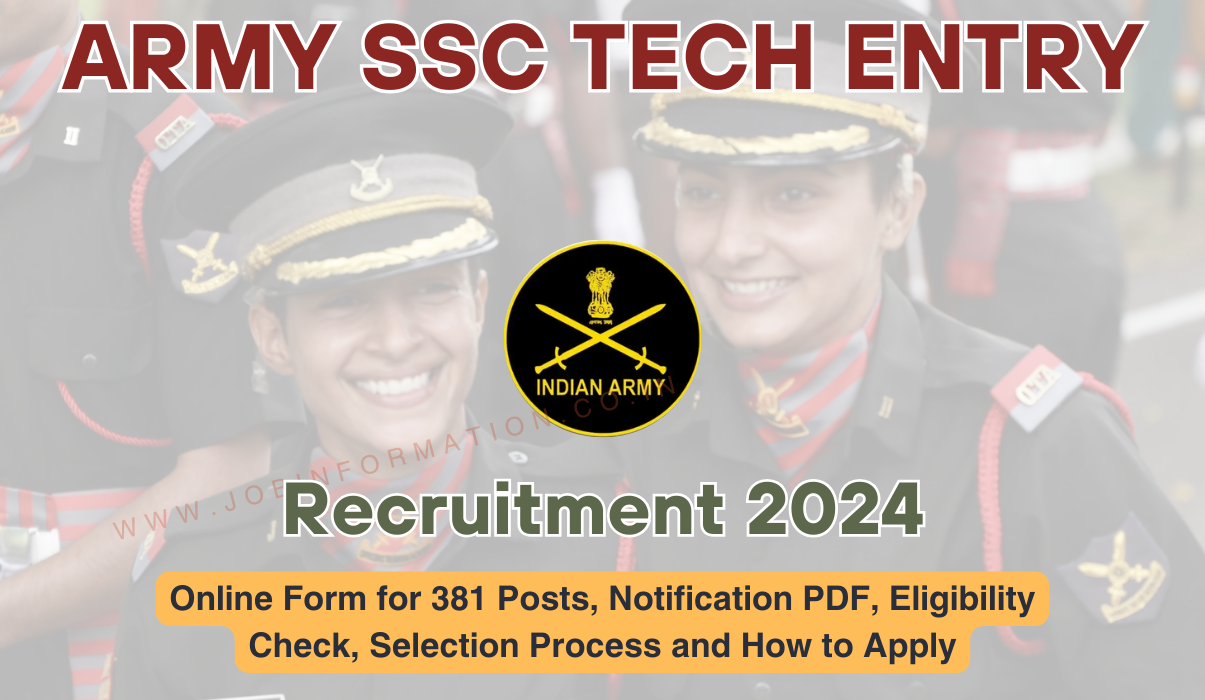 Army SSC Tech Entry Recruitment 2024 OUT: Apply Online, 64th Men and 35th Women Notification PDF