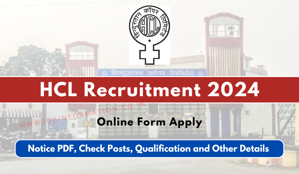 HCL Recruitment 2024 OUT: Online Form for Various Posts, Eligibility Check and Other Details