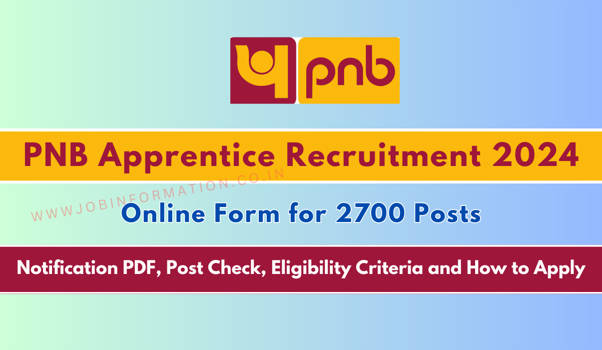 PNB Apprentice Recruitment 2024 Out: Online Form for 2700 Posts, Age, Date, Qualification and Other Details Check