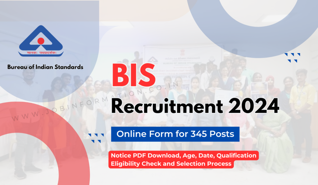 BIS Recruitment 2024: Out Group A, B, C, Online Form for 345 Posts, Age, Date, Qualification and Eligibility Check and How to Apply