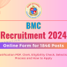 BMC Clerk Recruitment 2024 Notice: Online Form Apply for 1846 Vacancies, Eligibility Check and How to Apply