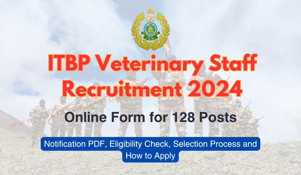 ITBP Veterinary Staff Recruitment 2024 Out: Online Form for HC, Constable, Age, Date, Qualification and How to Apply