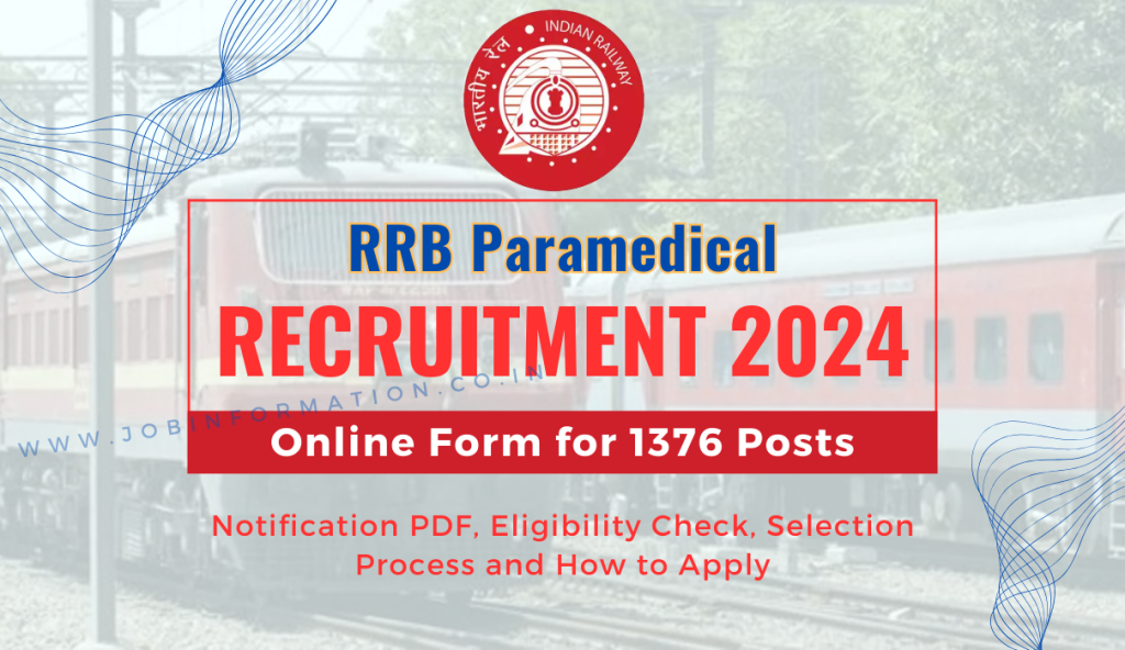 RRB Paramedical Recruitment 2024 Out: Online Form for 1376 Posts, Age, Date, Qualification and Other Details
