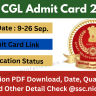 SSC CGL Admit Card 2024: Application Status, Exam Date, Edit Application Form, Link Here