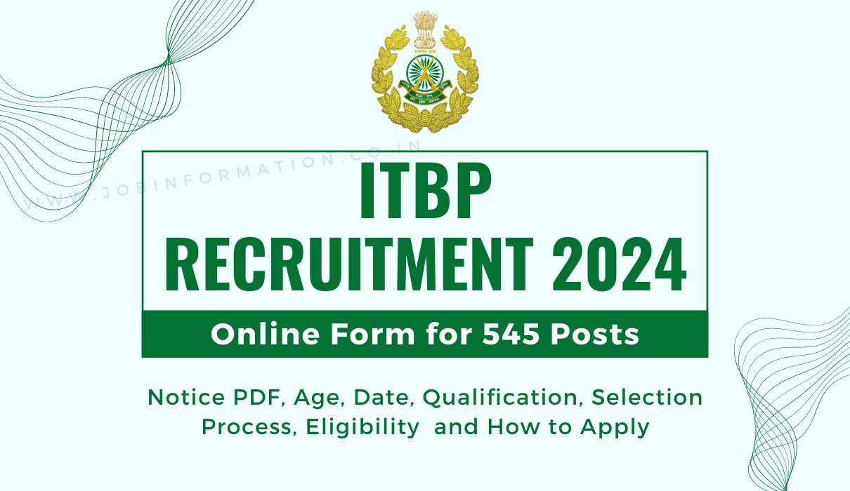 ITBP Driver Recruitment 2024 OUT: Notice for 545 Constable Posts, Age, Date, Qualification and Other Details