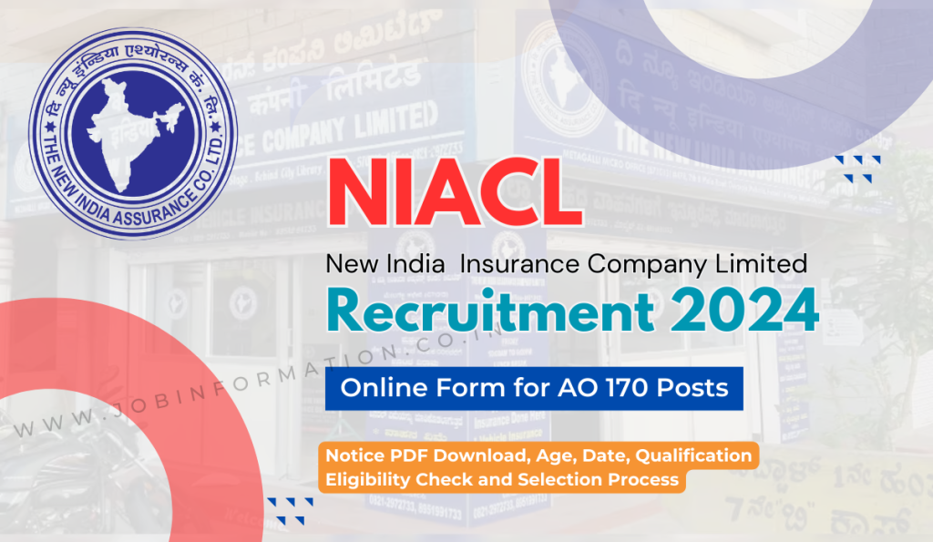 NIACL AO Recruitment 2024 OUT: Online Form for 170 Posts, Qualification, Notice Download PDF and Other Details