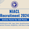 NIACL Apprentice Recruitment 2024: Apply Online for 325 Posts, Age, Date, Qualification, Notice PDF and How to Apply