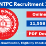 RRB NTPC Recruitment 2024 OUT: Online form for 11558 Posts, Age, Date, Qualification and Other Eligibility Details