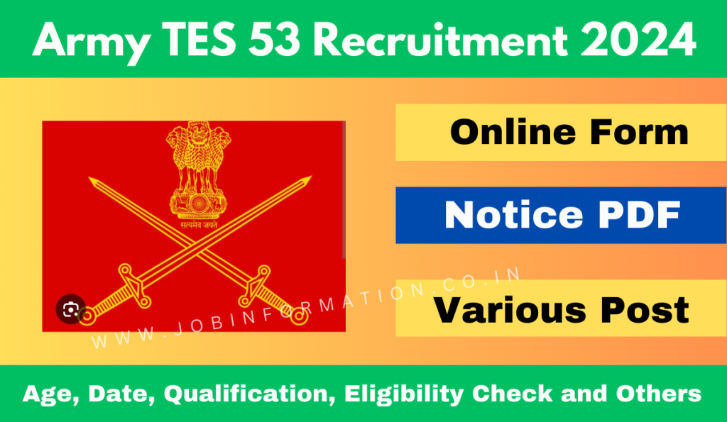 ARMY TES 53 Recruitment 2024 Notice Out for Officers, Apply Online at Join Indian Army