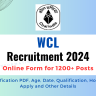 WCL Apprentice Recruitment 2024 Out: Online Form for 1218 Posts, Age, Date, Qualification and Other Details