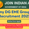 Army DG EME Group C Recruitment 2025 Out: Apply Online for 625 Posts, Age Date, Qualification and Other Detail