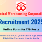 CWC Recruitment 2025 Notice Out: Online Form for Various Posts, Eligibility Check and How to Apply at cewacor.nic.in