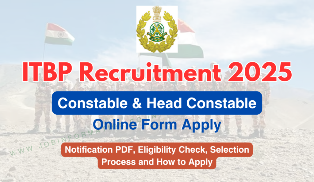 ITBP Constable and HC Recruitment 2025 Notice Out for Motor Mechanic Post, Age, Date, Qualification and Other Detail Check