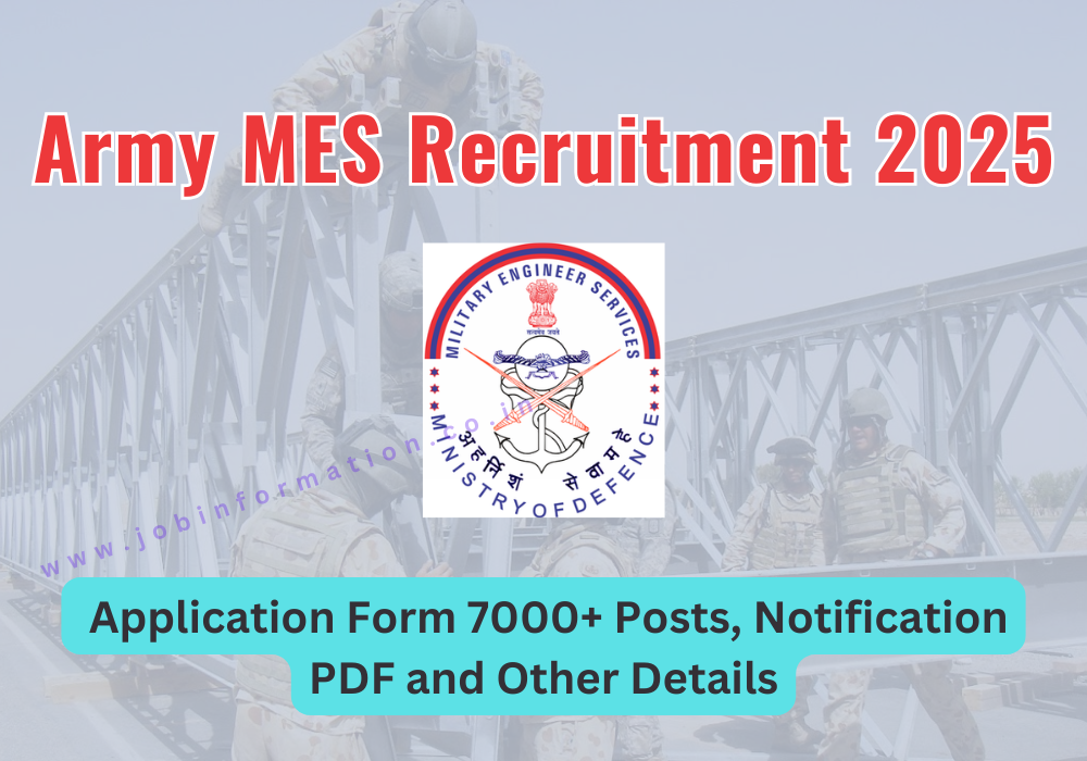 Army MES Recruitment 2025 Notice » Online Form, Post Check, Eligibility and More Details | मिलिट्री इंजीनियरिंग भर्ती 2025