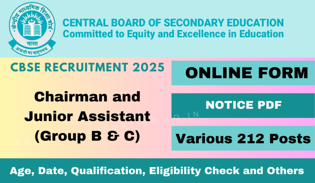 CBSE Recruitment 2025 Out: Group B & C for 212 Posts, Eligibility Check and How to Apply
