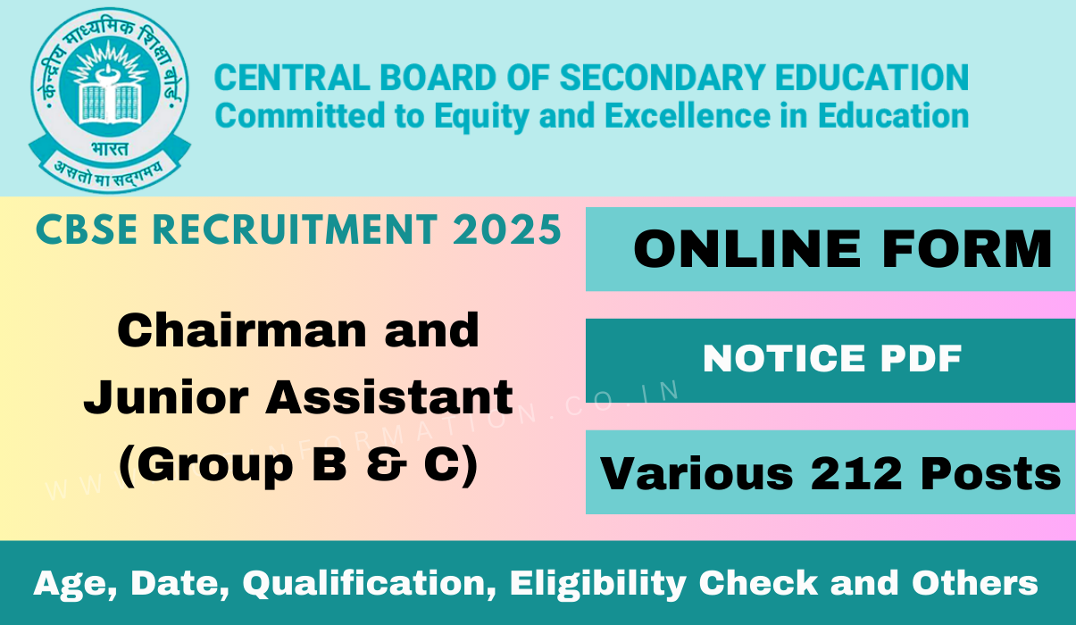 CBSE Recruitment 2025 Out: Group B & C for 212 Posts, Eligibility Check and How to Apply