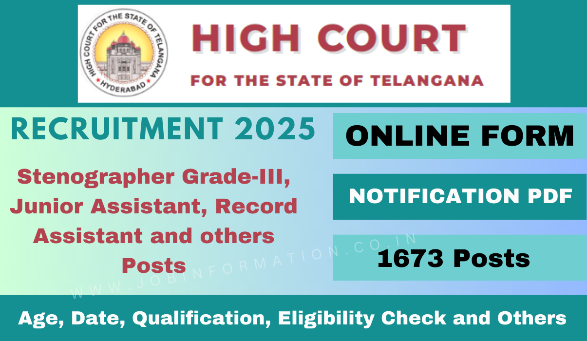 Telangana High Court Recruitment 2025 Out: Apply Online 1673 Posts for Stenographer & More Posts