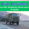 Army Driver Recruitment 2025 Notice Out, Check Date, Qualification & Other Details