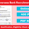 Indian Overseas Bank Recruitment 2025 Out for 400 Posts, Online Form and Other Details
