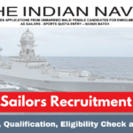 Navy Sailors Recruitment 2025 Notification Out for 12th Passed Candidates, Offline Mode